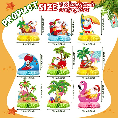 Kosiz 9 Pack Summer Christmas Table Centerpiece Set July Summer Honeycomb Centerpieces Decor Christmas Party Supplies Summer Beach Party Table Decorations For Xmas Holiday Party Supplies #TOP3