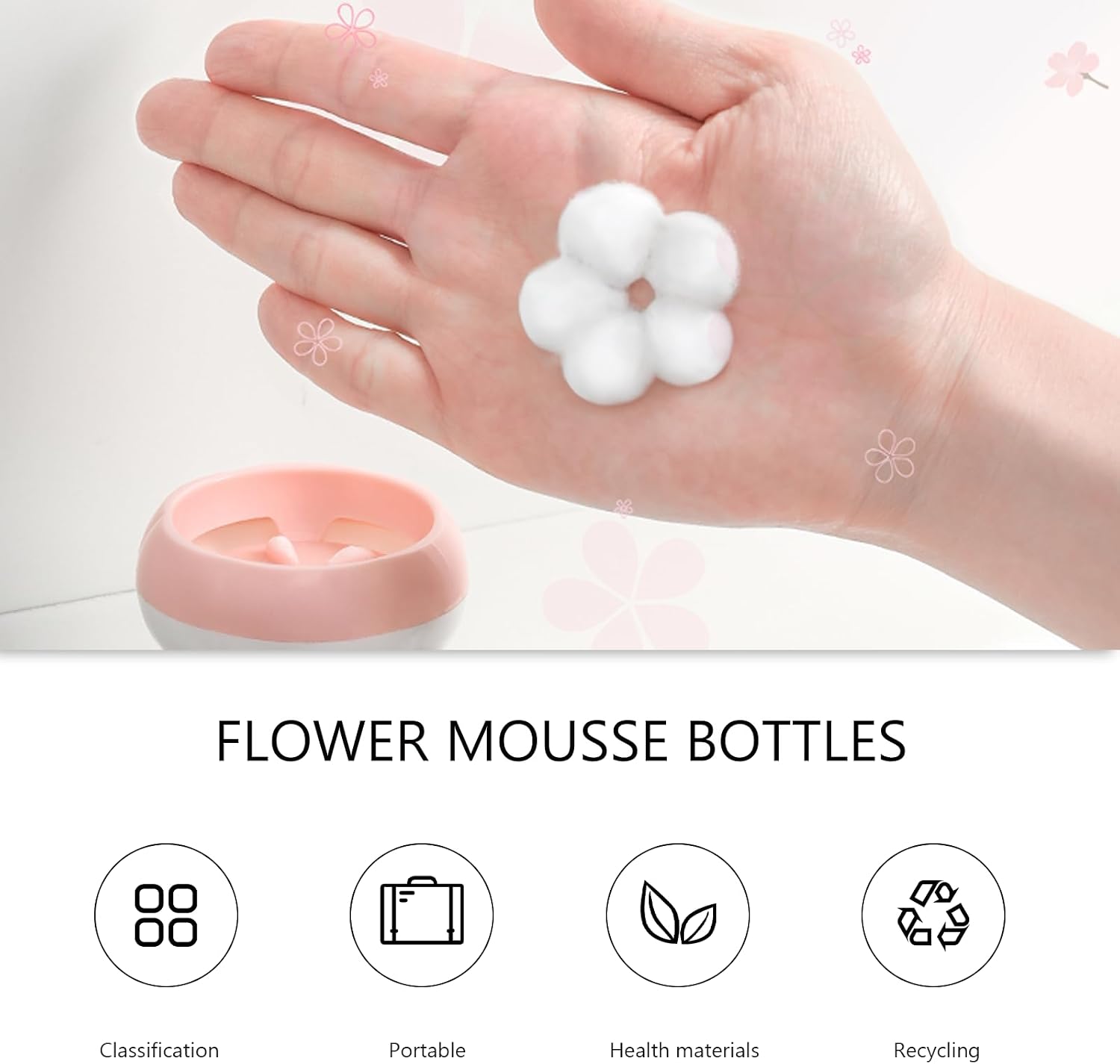 4pcs 250ml Flower Foaming Bottles for Children One-Hand Press image 3