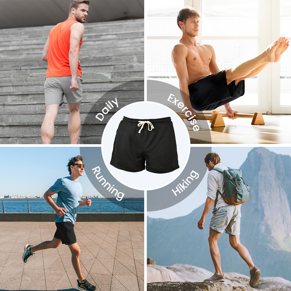 3-Zoll-Laufshorts Herren Sport Shorts Sommer Kurze Hose Fitness Training Hosen Outdoor Sporthose Elastische Taille Jogginghose Kurz Laufhose mit Taschen Trainingshose Bodybuilding-Shorts (M~L)