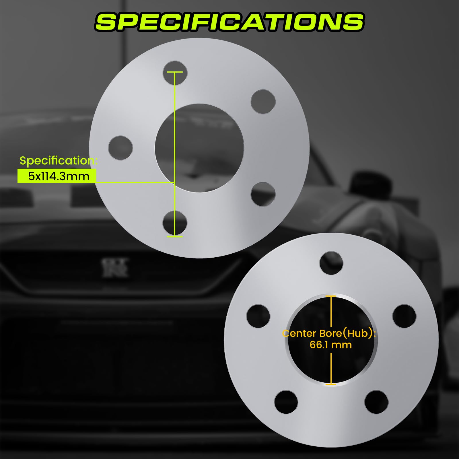 7mm Wheel Spacers 5x114.3 for 240SX 350z 370z 300zx GTR Murano