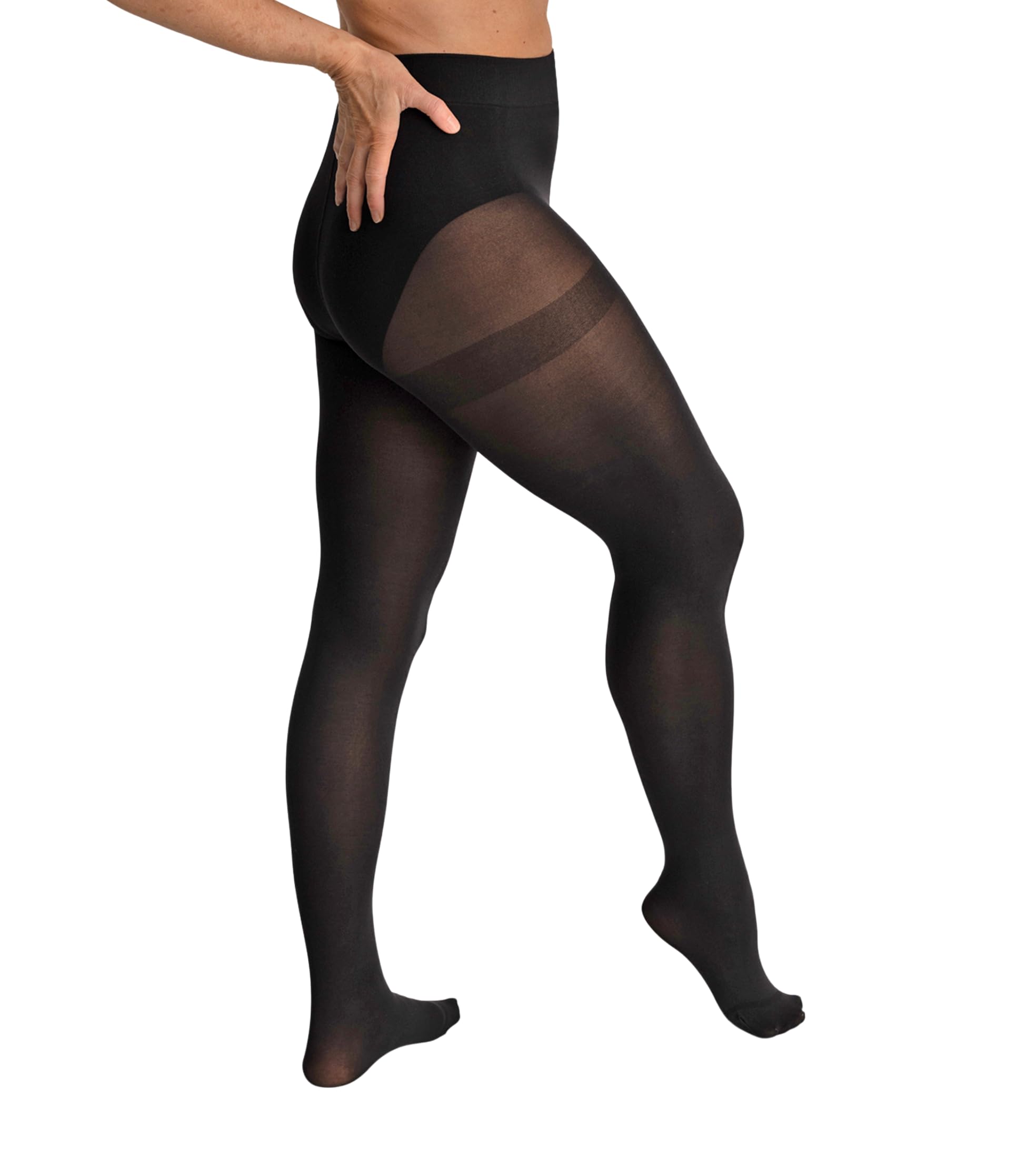 Conturve Women's Black 90 Denier Tear-Proof Shaping Tights