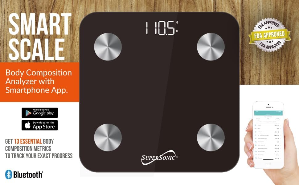 Miniatura 4 de Supersonic SC-851BTS Bluetooth habilitado Fitness Weight Scale Tracker