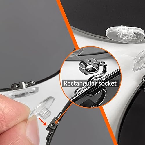 Miniatura 3 de Almohadillas para la nariz para gafas, 5 pares de lentes de repuesto para la nariz, protectores de nariz ovalados de silicona suave, almohadillas
