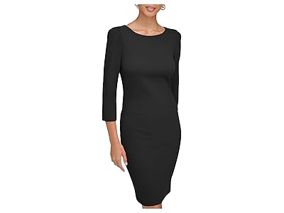 Calvin Klein 3/4 Sleeve Round Neck Sheath Women