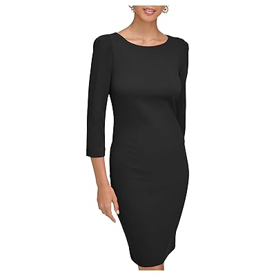 Calvin Klein 3/4 Sleeve Round Neck Sheath Women