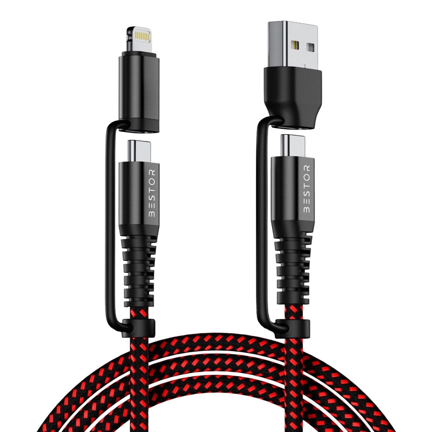 See full amazon price history chart for BESTOR®USB C Multi Fast Charging Cable 60W Nylon Braided Cord 4-in-1 3A USB A/C to Type C/Lightning Fast Sync Charger Adapter for Most Phones & Tablets (1.2 M) BESTOR®USB C Multi Fast Charging Cable 60W Nylon Braided Cord 4-in-1 3A USB A/C to Type C/Lightning Fast Sync Charger Adapter for Most Phones & Tablets (1.2 M) (B0C85G7HLB) Amazon Price History, Amazon Price Tracker