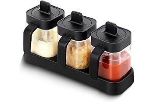 3-Piece Condiment Jar Set for Salt, Sugar, and Spices