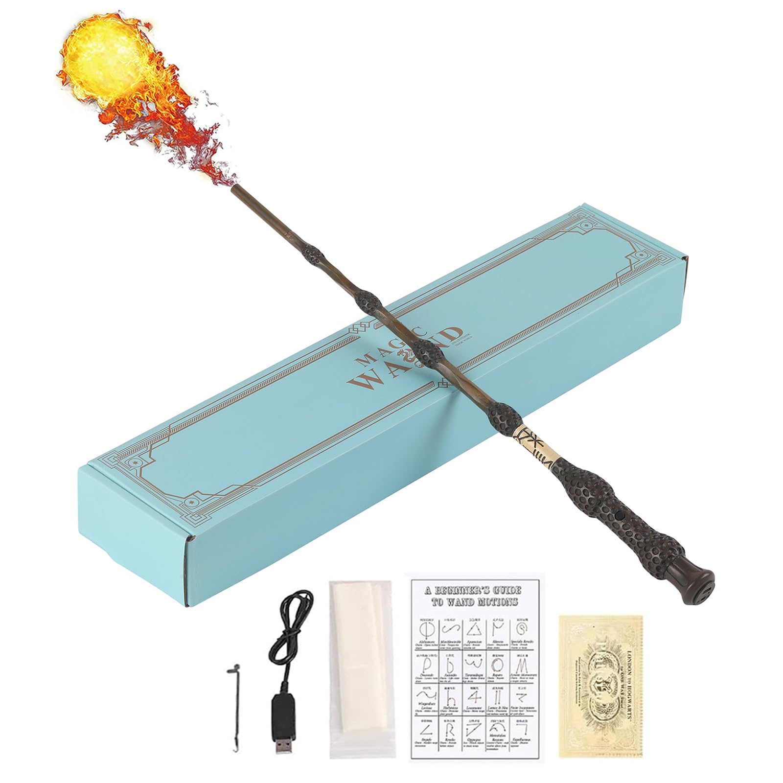 Amazon.co.jp: ハリーポッター 杖 本物 魔法の杖 火を吐く杖 火