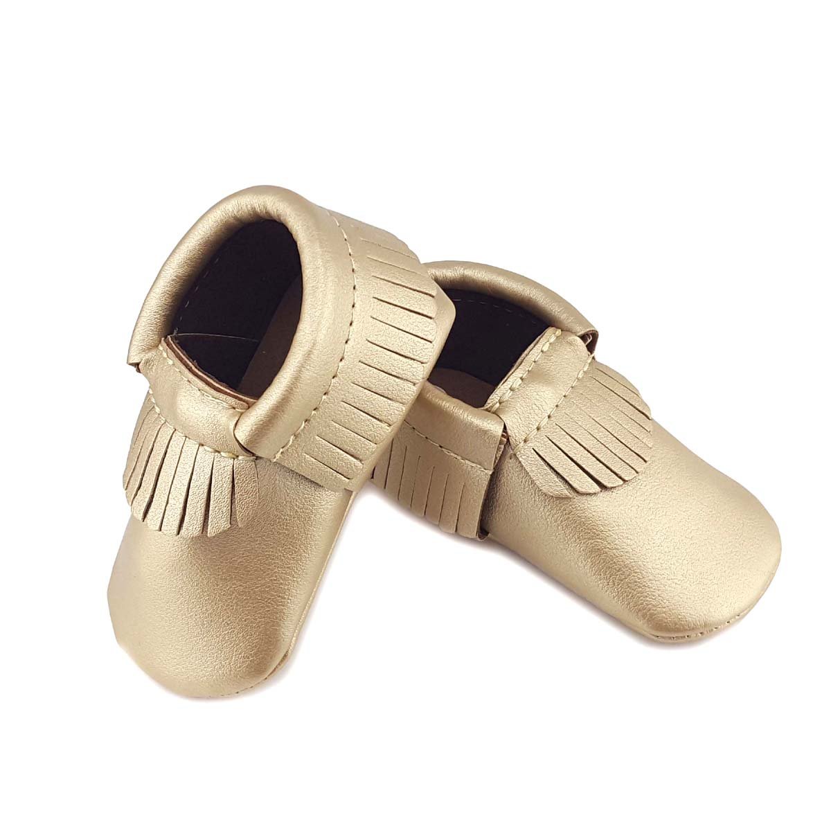 First Steps Eco Leatherette Moccasins in Gold, 1 M US Infant