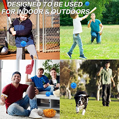 Finger Ten Plastic Baseballs Softball 12 Pack Practice Hitting Balls Lightweight For Kids Men Women Indoor Outdoor Training (12 Pcs,Blue) #TOP6