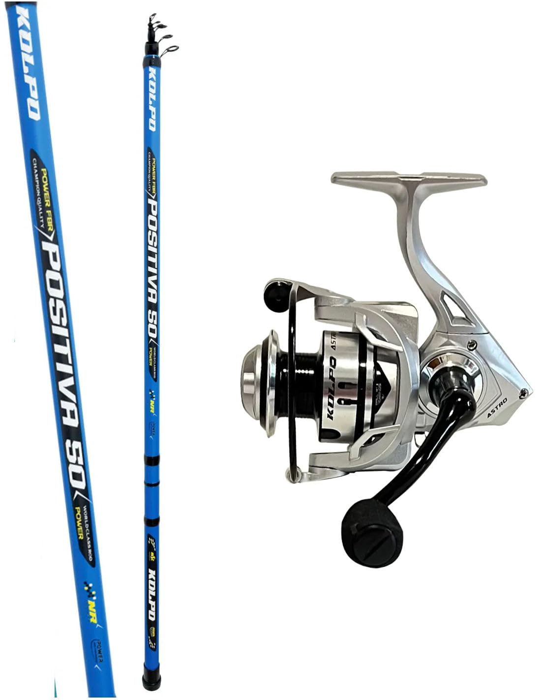 kolpo kit combo da pesca in mare lago con galleggiante bombarda o fondo con canna e mulinello