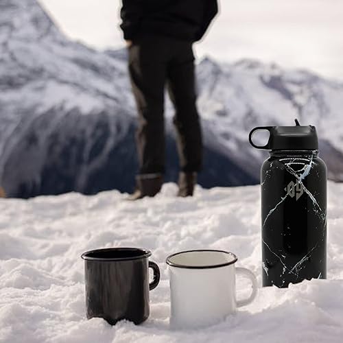 Miniatura 3 de DY DuoYuMdi - Botella de agua deportiva con aislamiento al vacío de 32 onzas tapa con popote de acero inoxidable que mantiene el calor y el frío