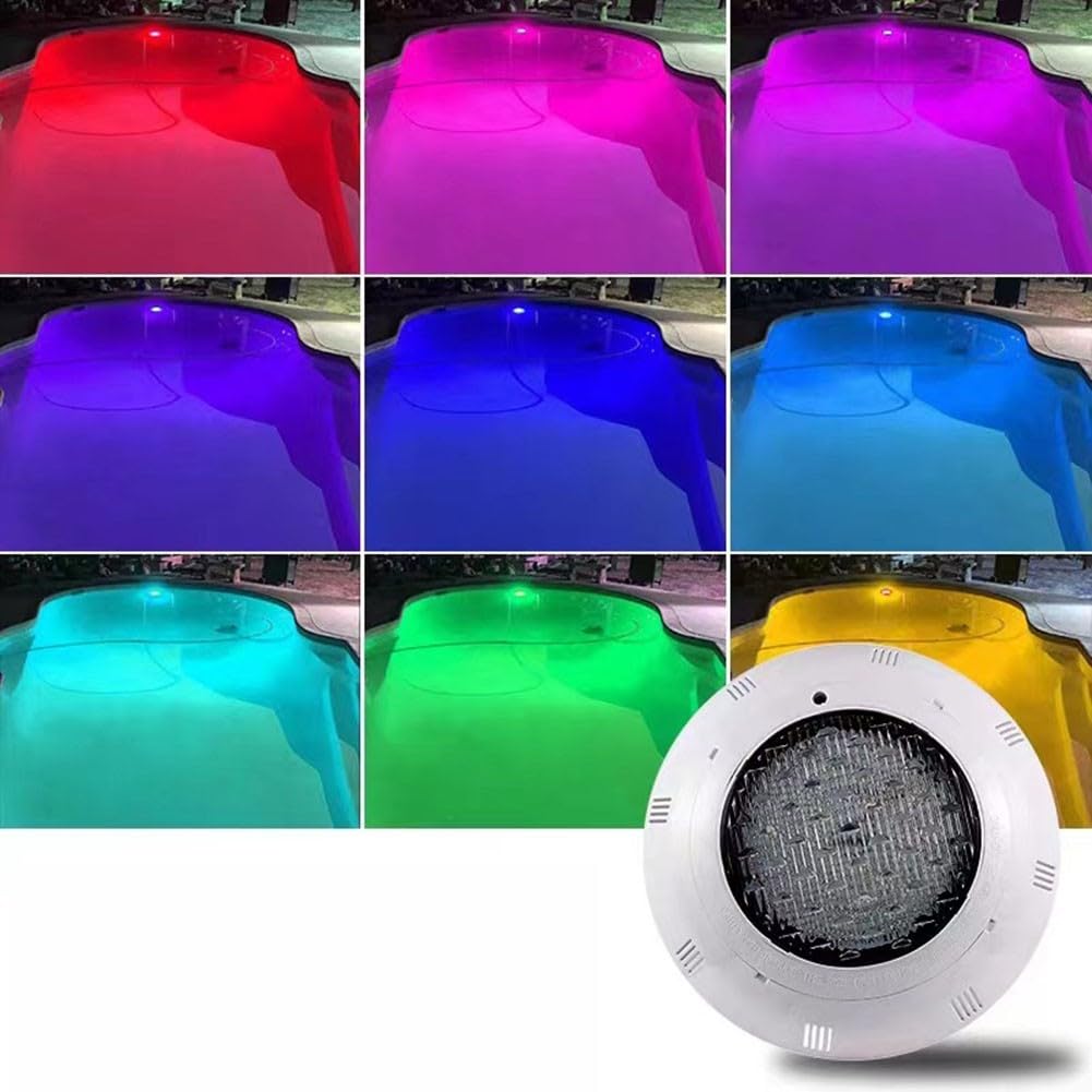 Oświetlenie basenu RGB z pilotem zdalnego sterowania do projektów oświetlenia basenu, klasa IP68, kąt świecenia 120 stopni (18 W)