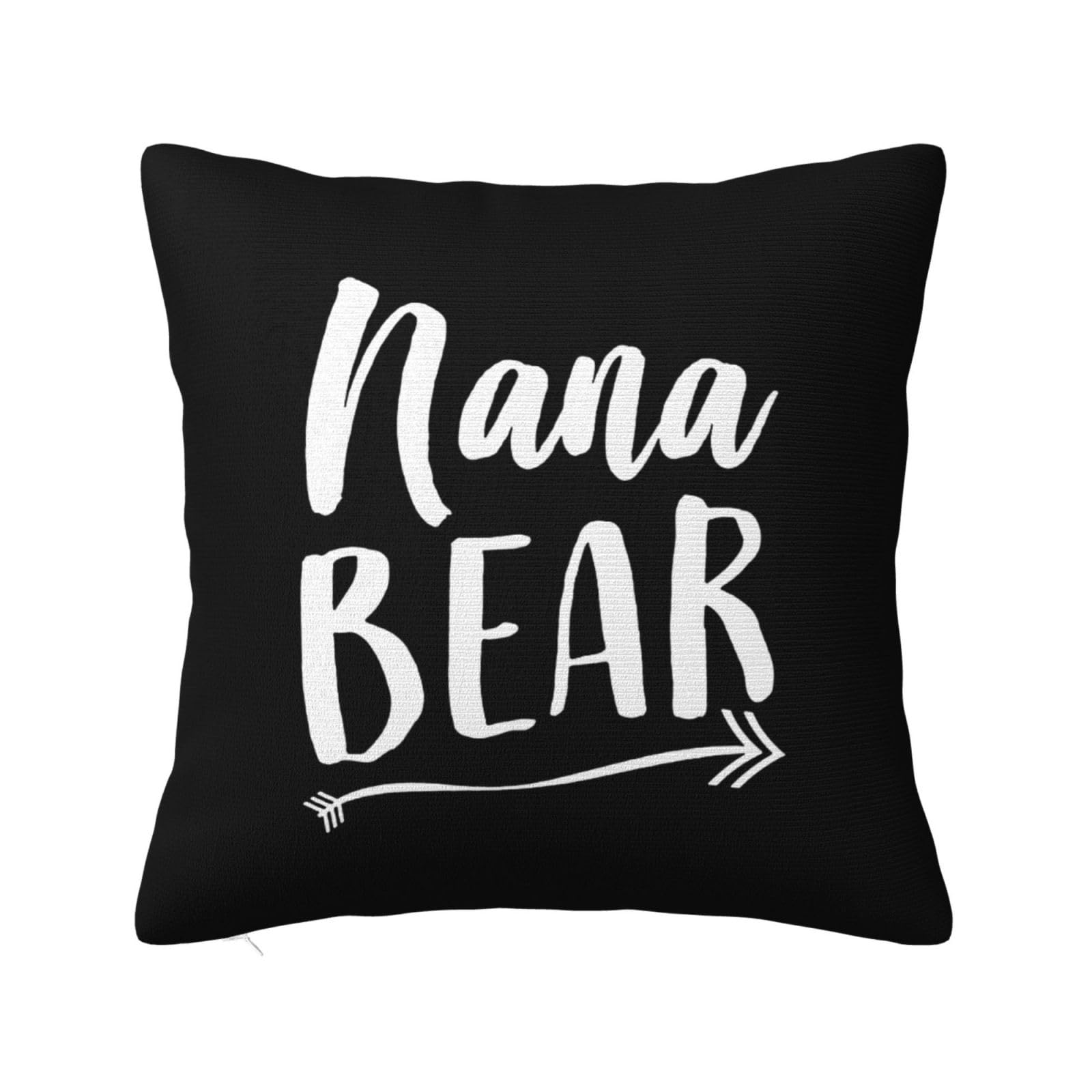 Nana Bear Throw Pillow Covers 12x12 Inch - Soft Decorative Pillowcases for Couch, Bed & Sofa - Indoor Living Room Home Decor
