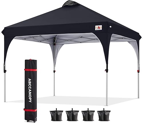 ABCCANOPY - Toldo desplegable de 10 x 10 pulgadas, para exteriores, portátil, ideal para la playa toldo con bolsa de transporte con ruedas, 4 sacos