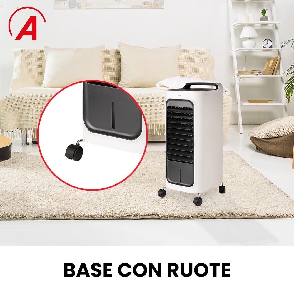 Ardes TAO Circulateur d’Air 80W 2 en 1 avec Oscillation Automatique, 3 Vitesses, 2 Niveaux de Chaleur, mando, Écran LED, Réservoir 5 L et Filtre Anti-Poussière