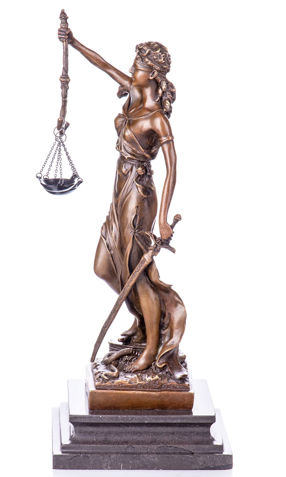 Justicia Bronce Themis Diosa de La Justicia Figura de Bronce Estatua Mujer Escultura pab002 Palazzo Exclusivo