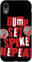 Vista 8 de iPhone 15 Parents Girls Volleyball Bump Set Spike Repeat Red & White Case
