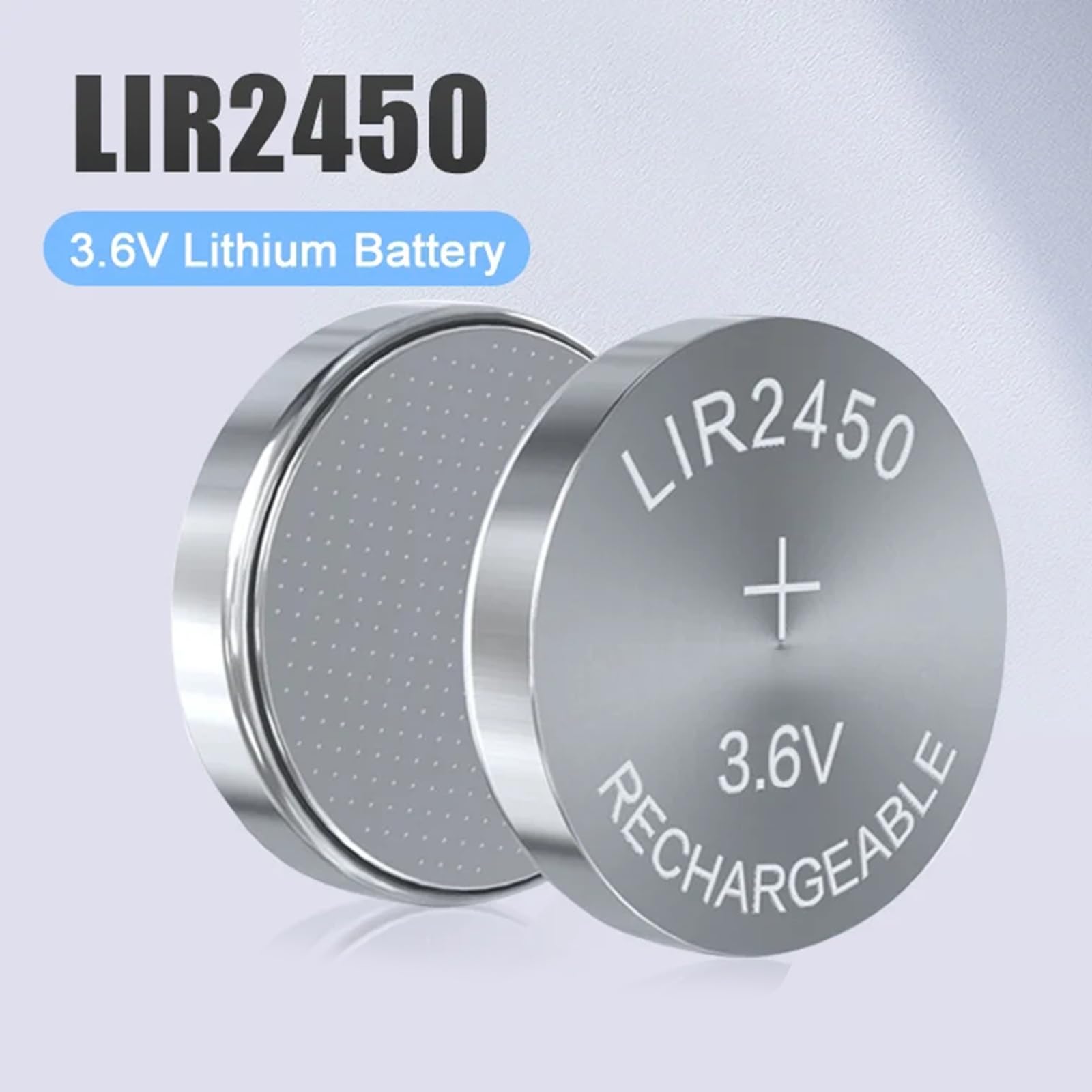 5 Batterie Ricaricabili LIR2450 3.6V Ad Alta Capacità, A Bottone, Basso Autoscarica Per Orologi E Calcolatrici