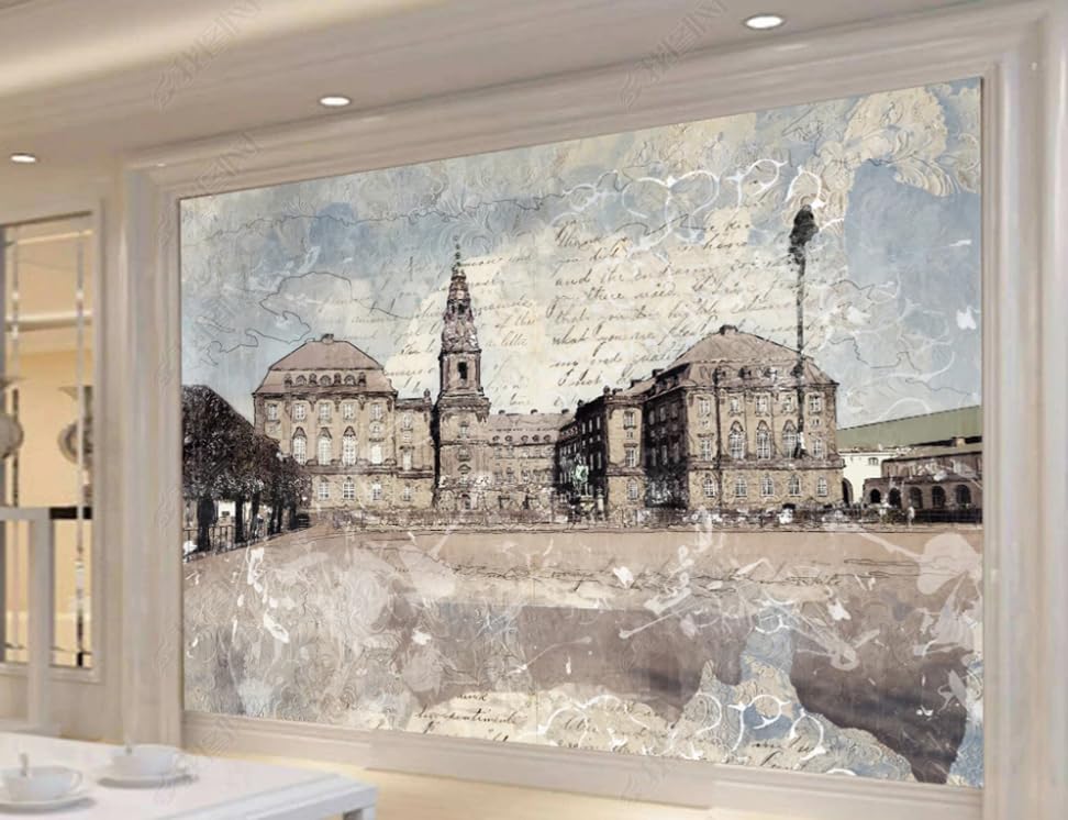 Papier peint intissé croquis dessiné main fresque murale géante 200x140 cm