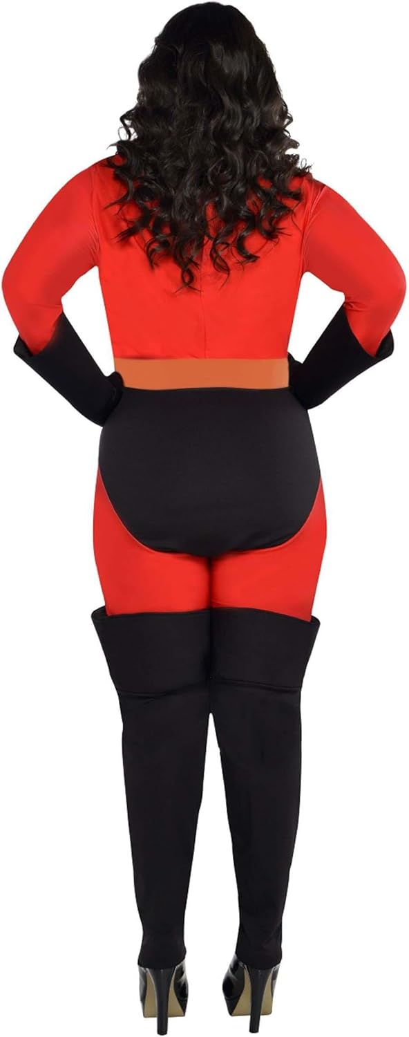 Party City Deluxe Mrs Incredible Costume for Women - Disney The Incredibles Costume Includes Jumpsuit, Gloves & Mask - Costumes for Halloween, Birthday Parties & Themed Event