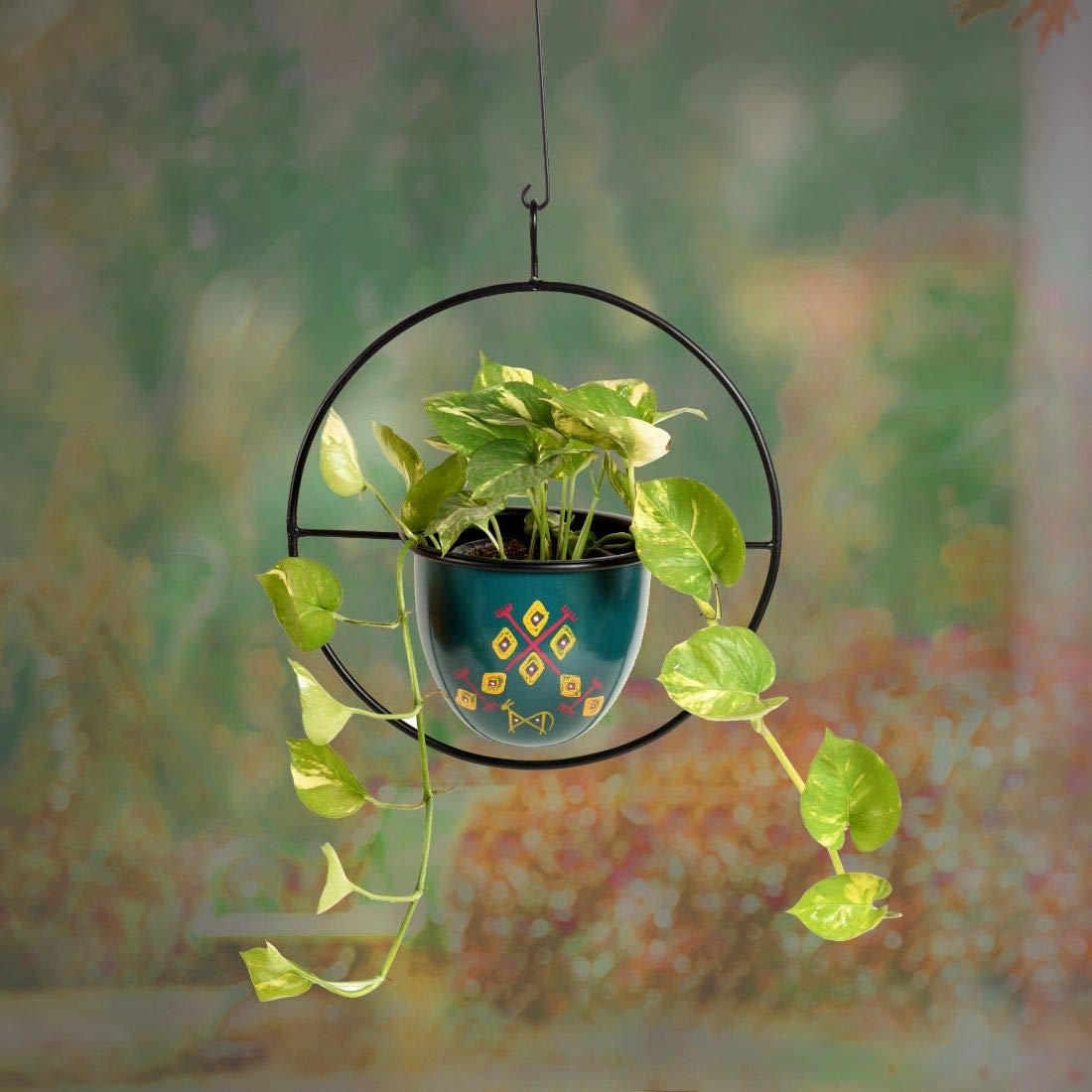 AAKRITI ART CREATIONSBlue Hanging Planter (12x6x14)