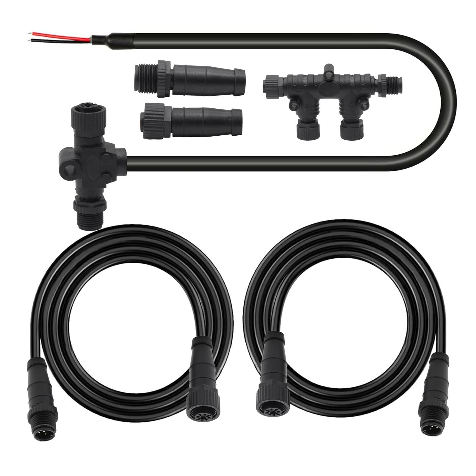 HangTon NMEA 2000 Network Starter Kit, Backbone Drop Cable, Terminator, T-Connector, Power Leads for Lowrance, Garmin, Airmar, Maretron, Raymarine, Simrad, Navico, Humminbird Marine Boat Sensor โ image 1