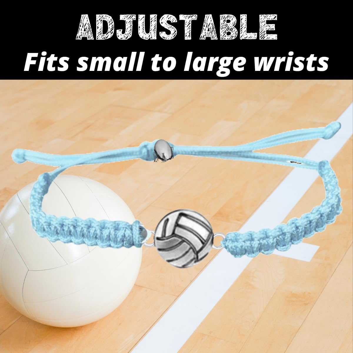 Sportybella Volleyball Charm Bracelet- Adjustable Bracelets with Volleyball Charm. Ideal Volleyball Gifts & Souvenir for Volleyball Players. Unisex Friendship Bracelet - Image 3