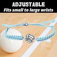 Vista 10 de Sportybella Volleyball Charm Bracelet- Adjustable Bracelets with Volleyball Charm. Ideal Volleyball Gifts & Souvenir for Volleyball Players. Unisex