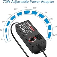 Vista 2 de SHNITPWR 3V ~ 24V 3A 72W Fuente de alimentación ajustable DC 3V 5V 6V 9V 12V 15V 16V 18V 19V 20V 24V Adaptador universal variable AC/DC 100V-240V AC