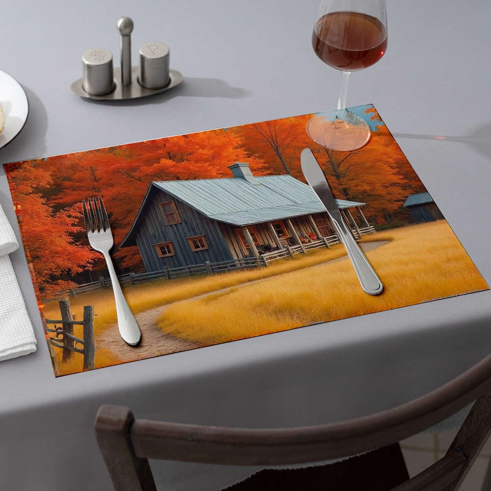 Chemin de table d'été, sets de table de salle à manger et napperons jaunes