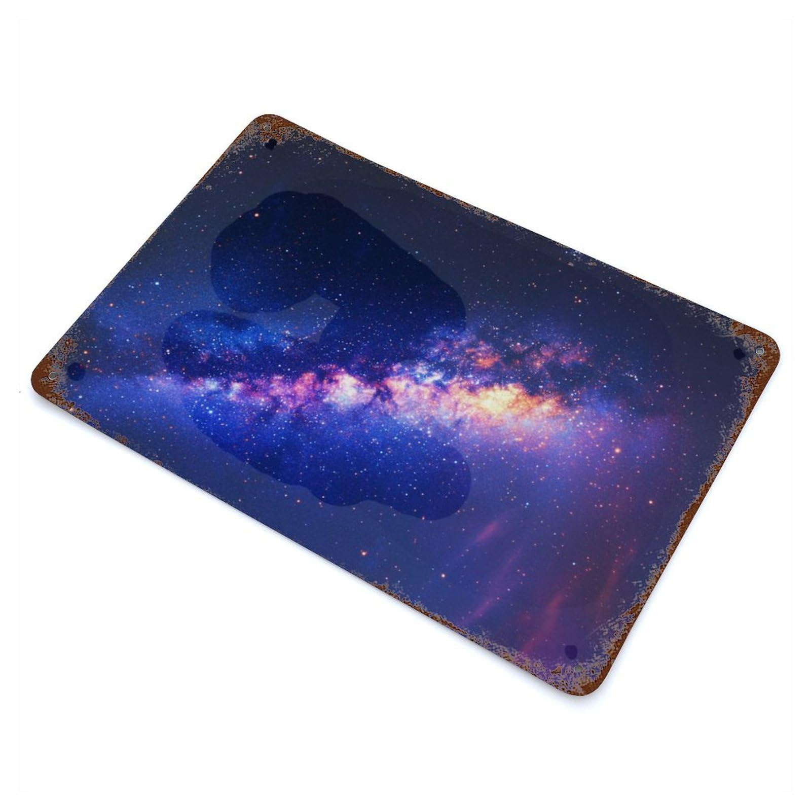 Vintage Metal Tin Sign Milky Way Symphony 11.8"x7.9", Industrial Home Decor for Farmhouse, Kitchen And Entryway Decor
