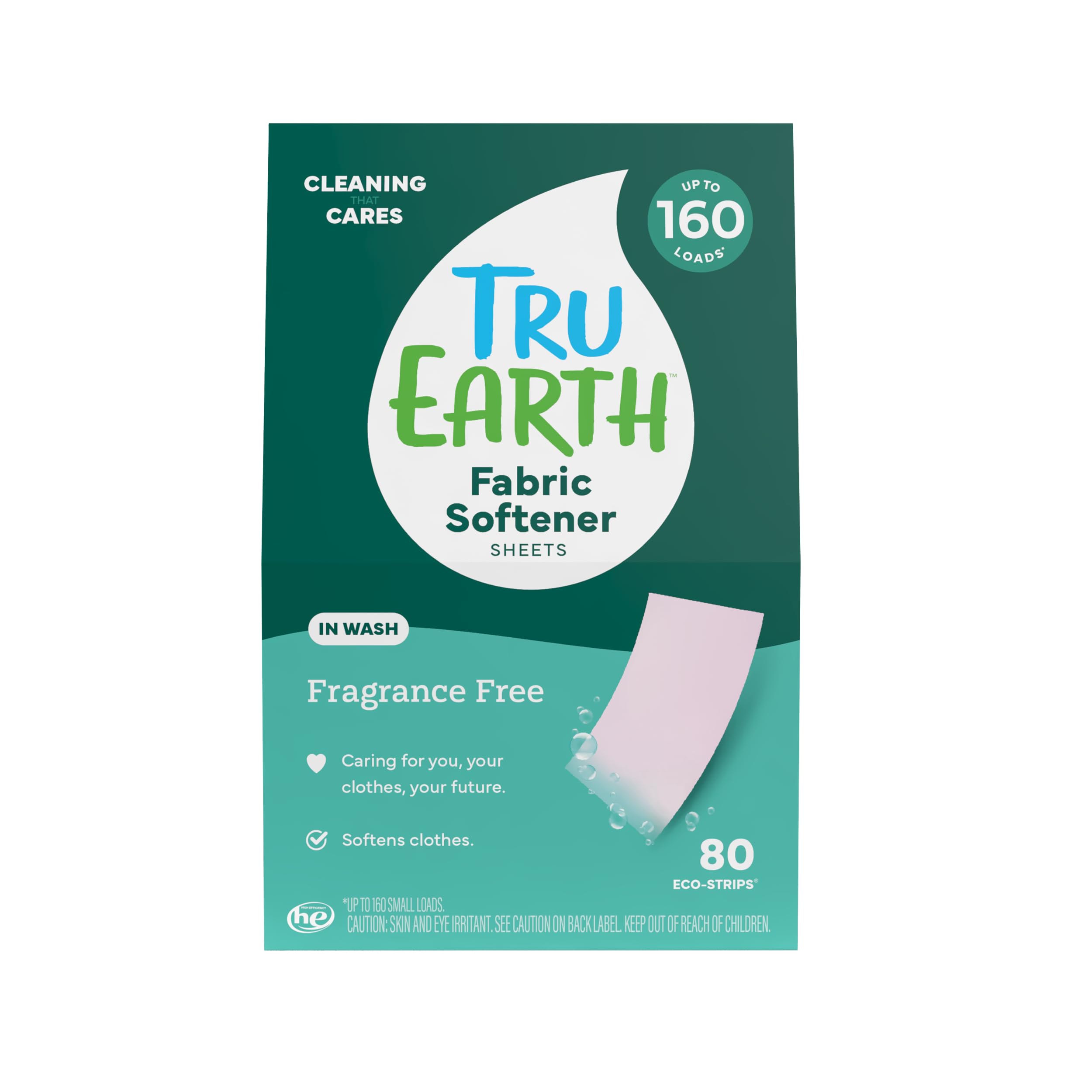 Tru Earth In Wash Fabric Softener Sheets, Fresh Linen, 80 Strips