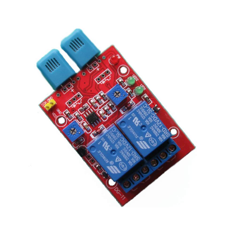 Taidacent 2-way 12V Humidity Sensor Switch HR202 Humidity Sensor Module with Relay Output Humidity Switch Relay Module For Humidity Detection Can Be Connected to 220V Electrical Appliances
