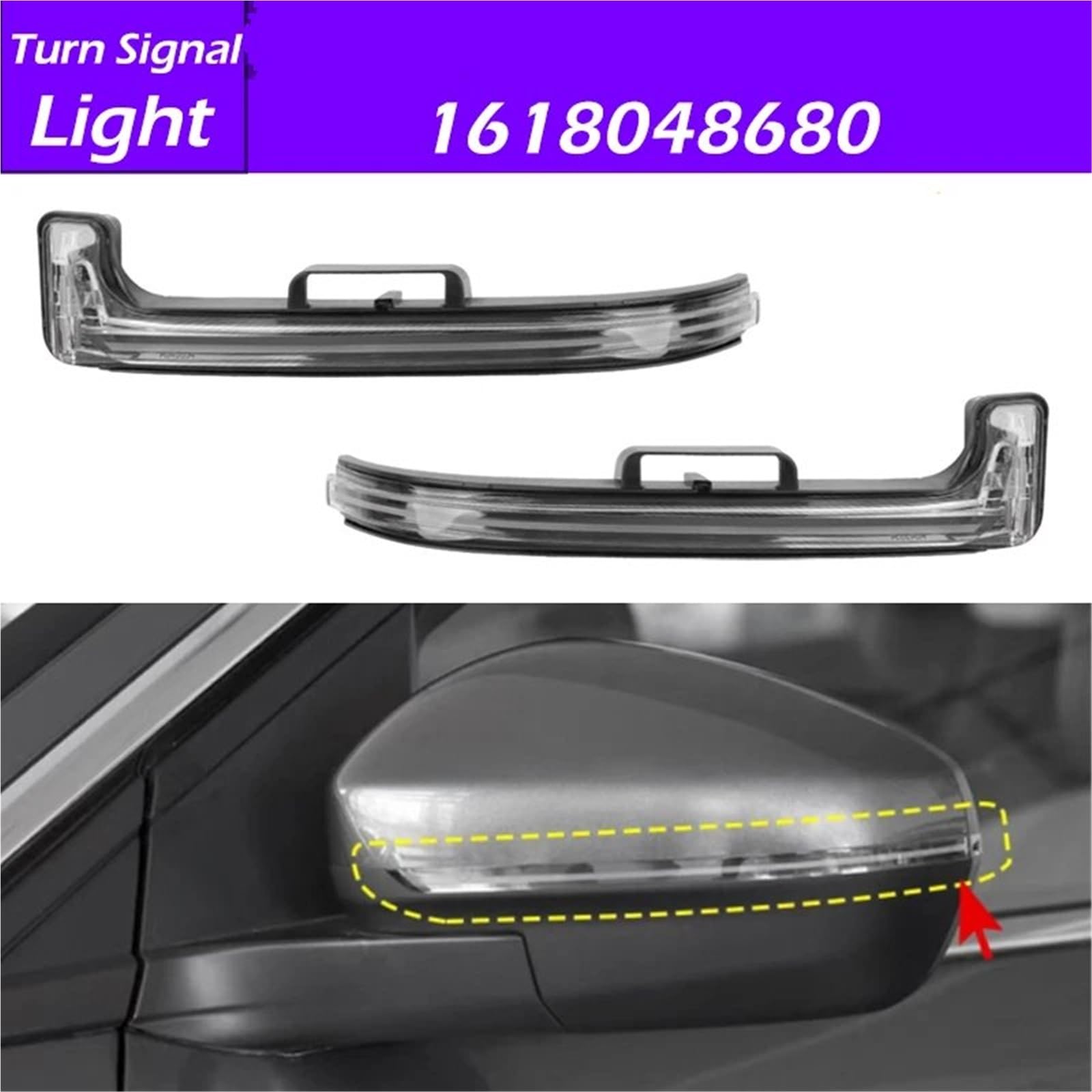 Répéteur Clignotant Pour Peugeot 3008 5008 - Compatible Référence 1618048680 / 1618048780 - Clignotant Latéral Rétroviseur Droit, Installation Facile