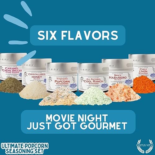 Miniatura 5 de Ultimate Popcorn Seasoning Set – Paquete de seis | Auténticas mezclas de condimentos de lotes pequeños | 6 mezclas gourmet de especias totalmente