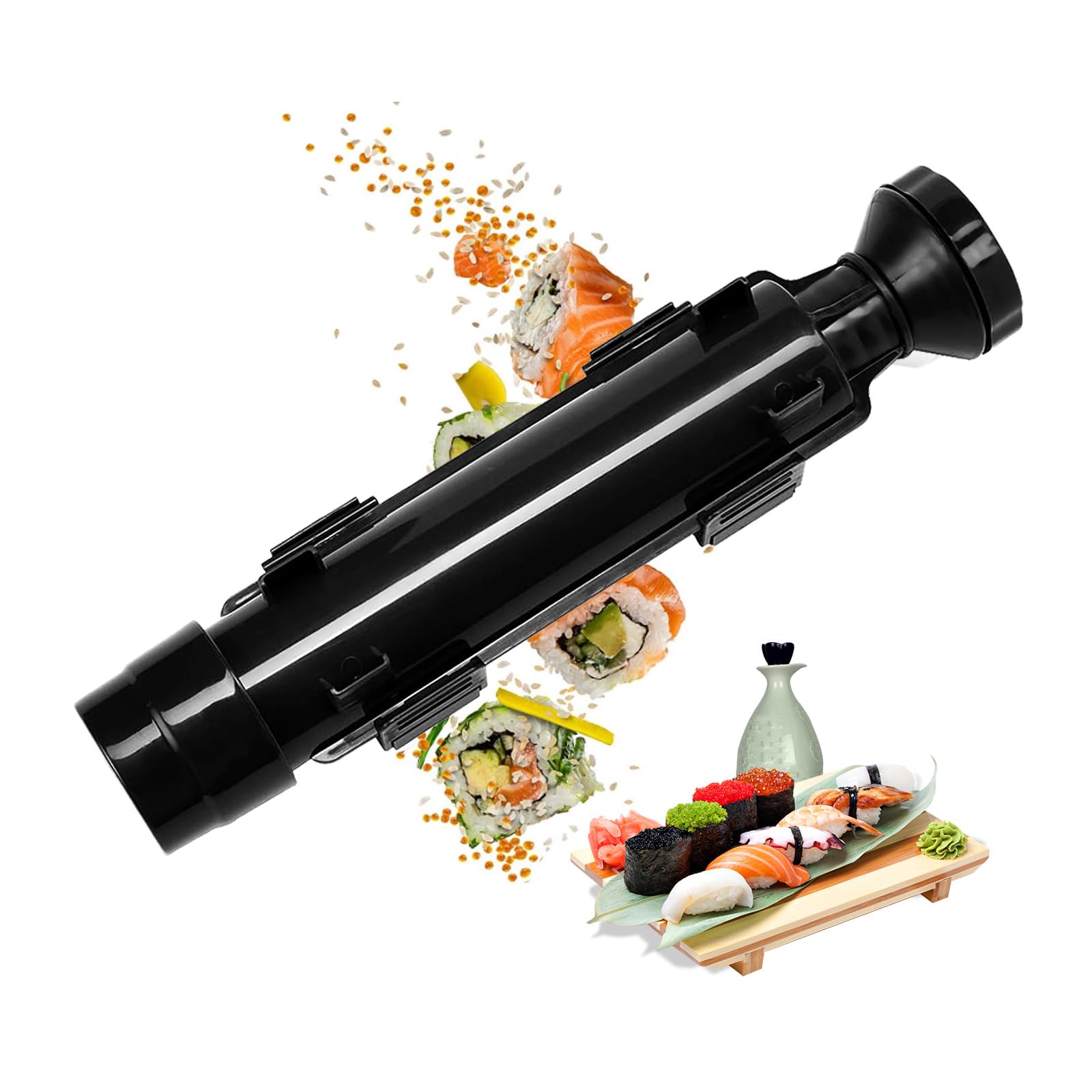 Dei tkeytsSushi Maker, Sushi Maker Sushi Roller Mould, Portable Sushi Bazooka Mould Kitchen Tools, Sushi Rice Rolling Mold for Kitchen Picnic Traveling