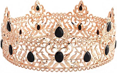 Corona Reale Uomo Con Strass Neri – Cerimonie, Matrimonio, Cosplay, Compleanno – Regalo Uomo - 6