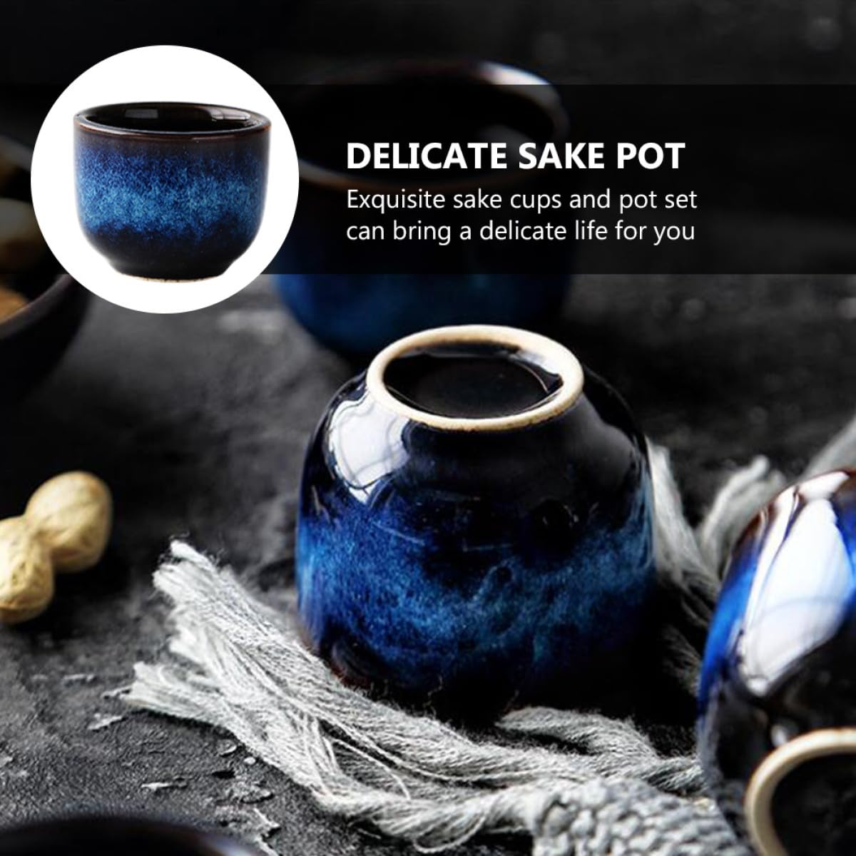 GARVALON Set de Tasses à Saké en Céramique Style Japonerie Rétro Surface Opacifiée et Faible Absorption d'eau, pour Maisons et Restaurants, Couleur Aléatoire