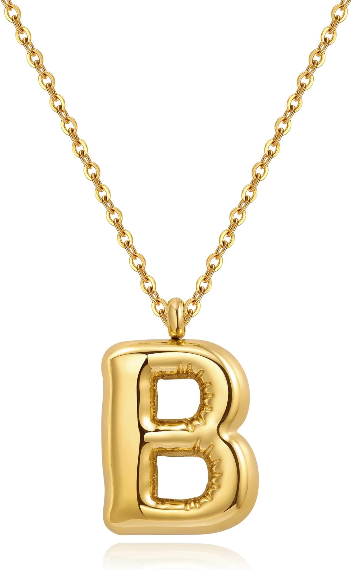 YeGieonrInitial Necklaces for Women, Dainty Gold Necklace with Bubble Letter, Stainless Steel Necklace with 18k Gold Plated, Jewelry Gifts for Women, Valentine’s Day