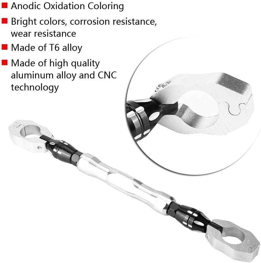 Motorcycle Handlebar Cross Bar, 7/8" 22mm Handlebar Strengthen Lever Bar Adjustable Motorcycle Balance Reinforce Lever (Silver)