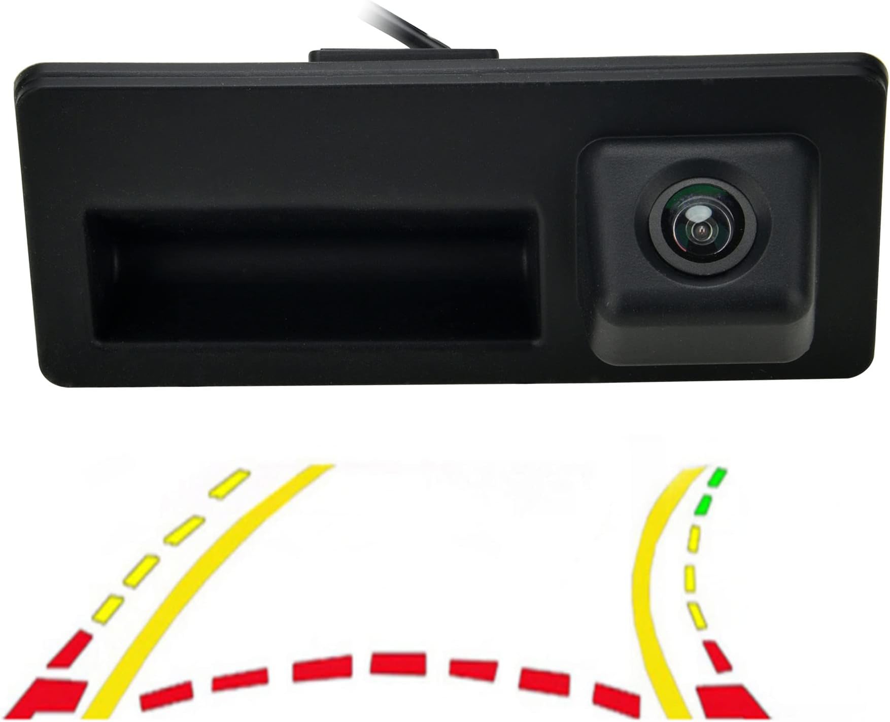 Car Trunk Handle Dynamic Camera Rear View HD Camera for Audi A4 A5 S5 Q3 Q5 for VW Passat Tiguan Golf Passat Touran Jetta Sharan Touareg with Moving Guide Parking line