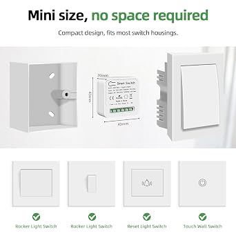 100V-240V Mini WiFi Smart Light Switch, White