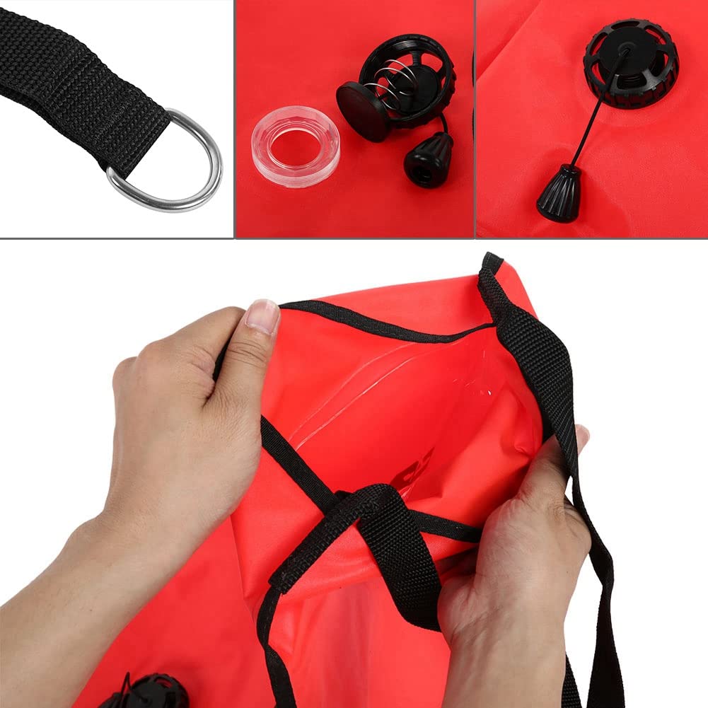 Drfeify Sacca di Sollevamento per Immersioni Subacquee 60LBS 125LBS con | Rivestimento in Nylon TPU 210D, Antideflagrante, Valvola di Sovrapressione, a D in Acciaio Inossidabile 316, Boa di