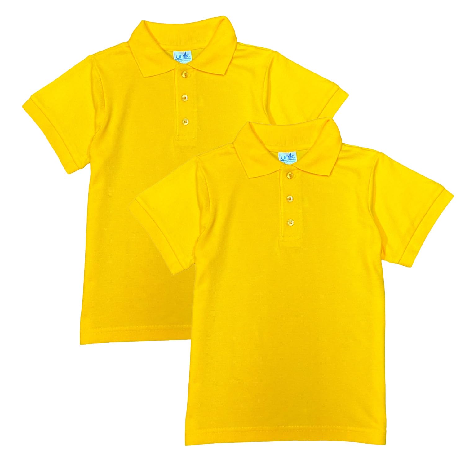 unik Boy's Premium Quality Pique Polo Uniform Shirt Short Sleeve White Sky Blue Navy Hunter Green Burgundy Black Red