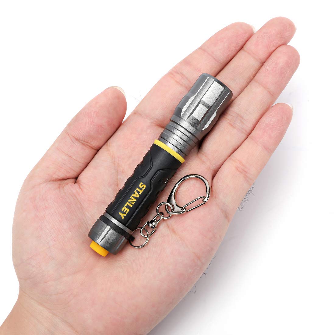 STANLEY Keychain Flashlight, Mini Torch Light Penlight, 1AAA Battery Included, Black