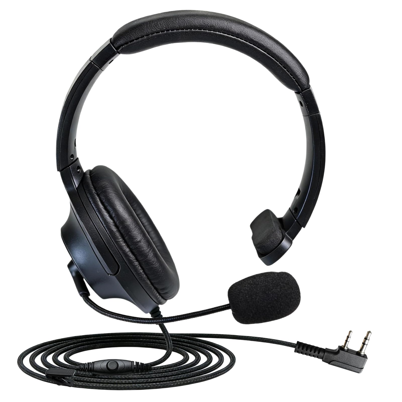 WODASEN UV-5R Single Side Noise Cancelling Radio Headset Overhead Cancellation Headphone with Boom Mic for Baofeng BF-F8HP BF-888S AR-152 UV-82HP