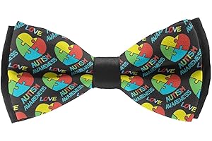 AMRANDOM Unisex Autism Awareness Ribbon Autism Speaks Bow Tie