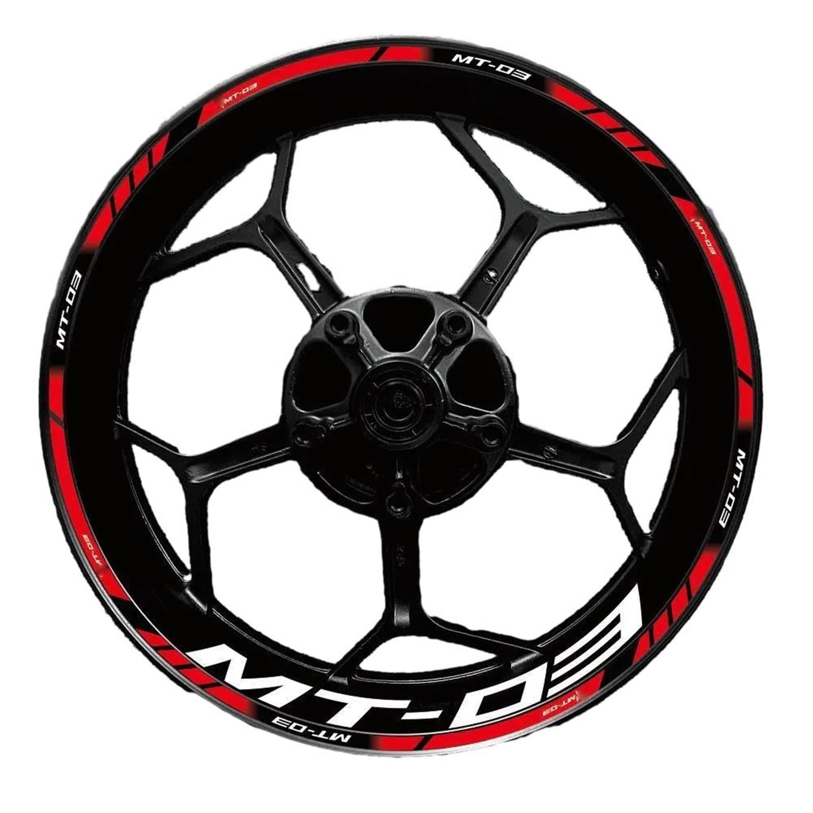 Applique for for MT-03 Mt03 17 Inch Motorcycle Wheel Hub Modified Rim Decal Decoration Waterproof Reflection Sticker(9)