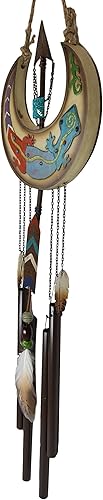 Miniatura 4 de Ebros Gift Southwest Western Tribal Native Boho Chic Gecko Lizard caprichoso en luna creciente con flecha atrapasueños pluma campanilla de viento